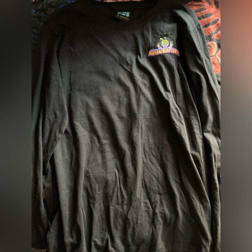 Black long sleeve graphic tee